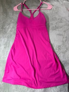 Athleta Shorebreak Swim Dress Womens Size S Pink Active Built In Support Bra